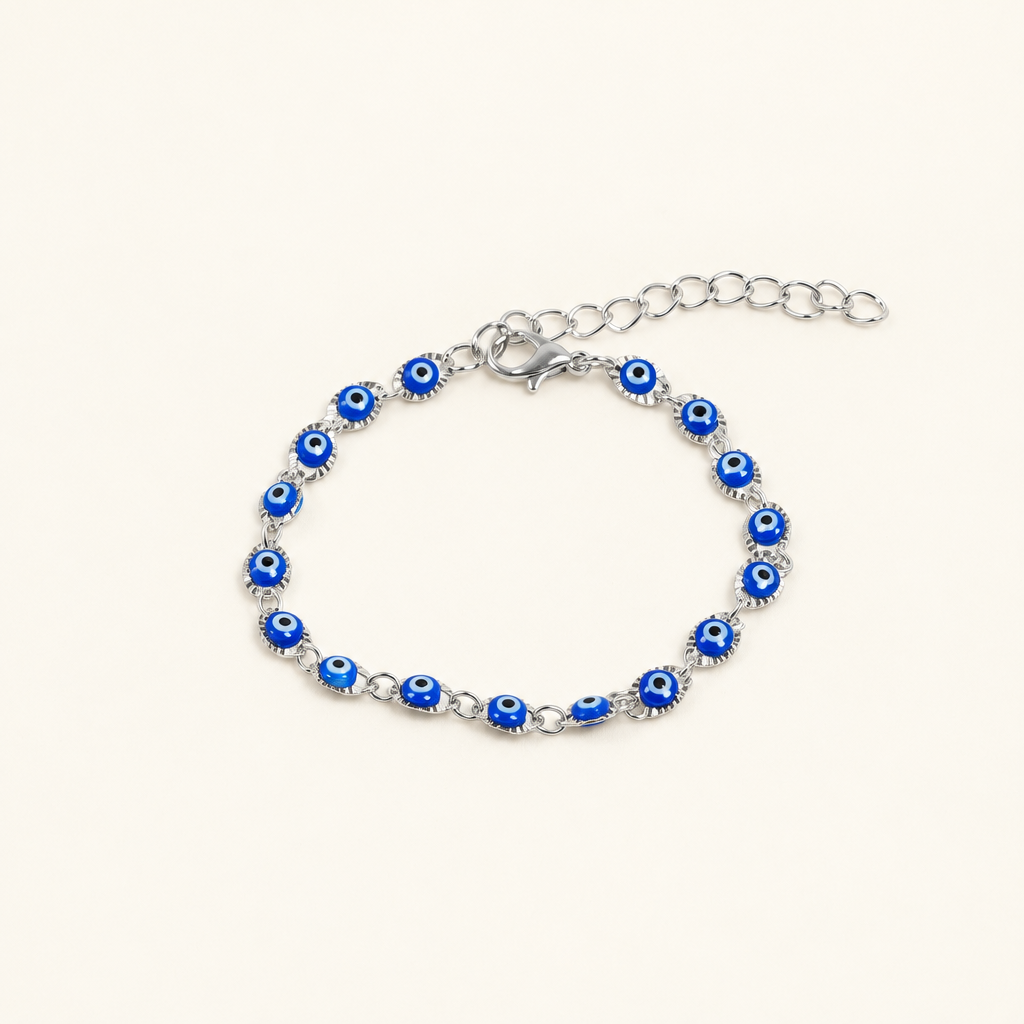 Dünnes Nazar-Armband Silber - Produktfoto