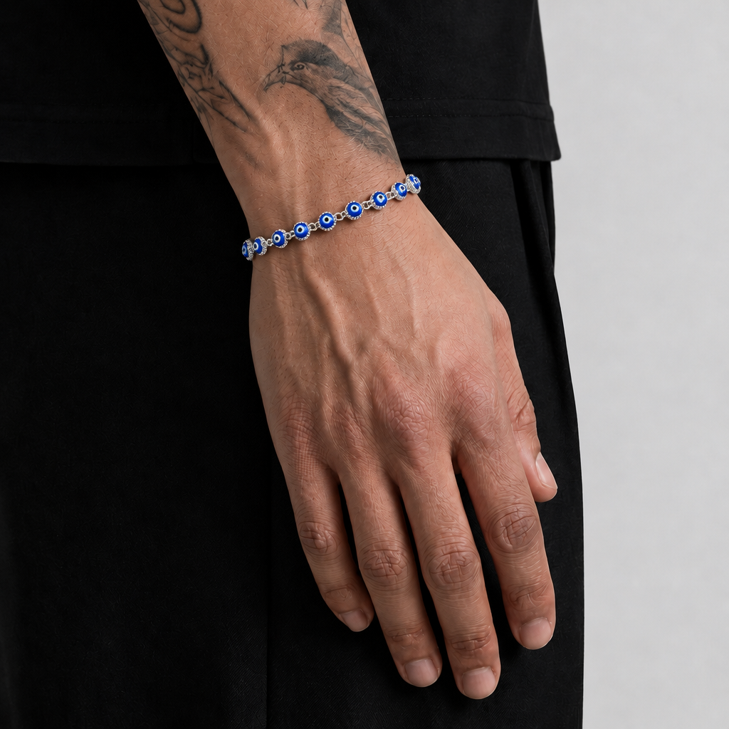 Dünnes Nazar-Armband Silber - Model