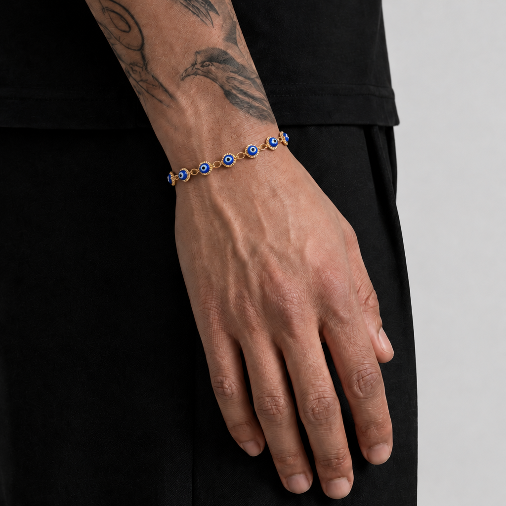 Dünnes Nazar-Armband Gold - Model